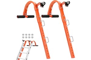 DIRZA Ladder Roof Hook with Wheel Ladder Hooks for Roof Ridge Heavy Duty Steel Stabilizer Rubber Grip T-Bar for Damage Prevention Ladder Accessories 500 lb Weight Limit 2 Packs