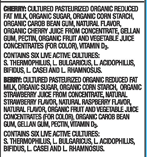 Stonyfield Organic, YoKids Cherry and Berry Low Fat Yogurt Squeezers, 2 oz, 8 Count