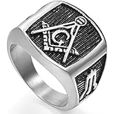Jude Jewelers Retro Vintage Stainless Steel Masonic Ring Size 5-16