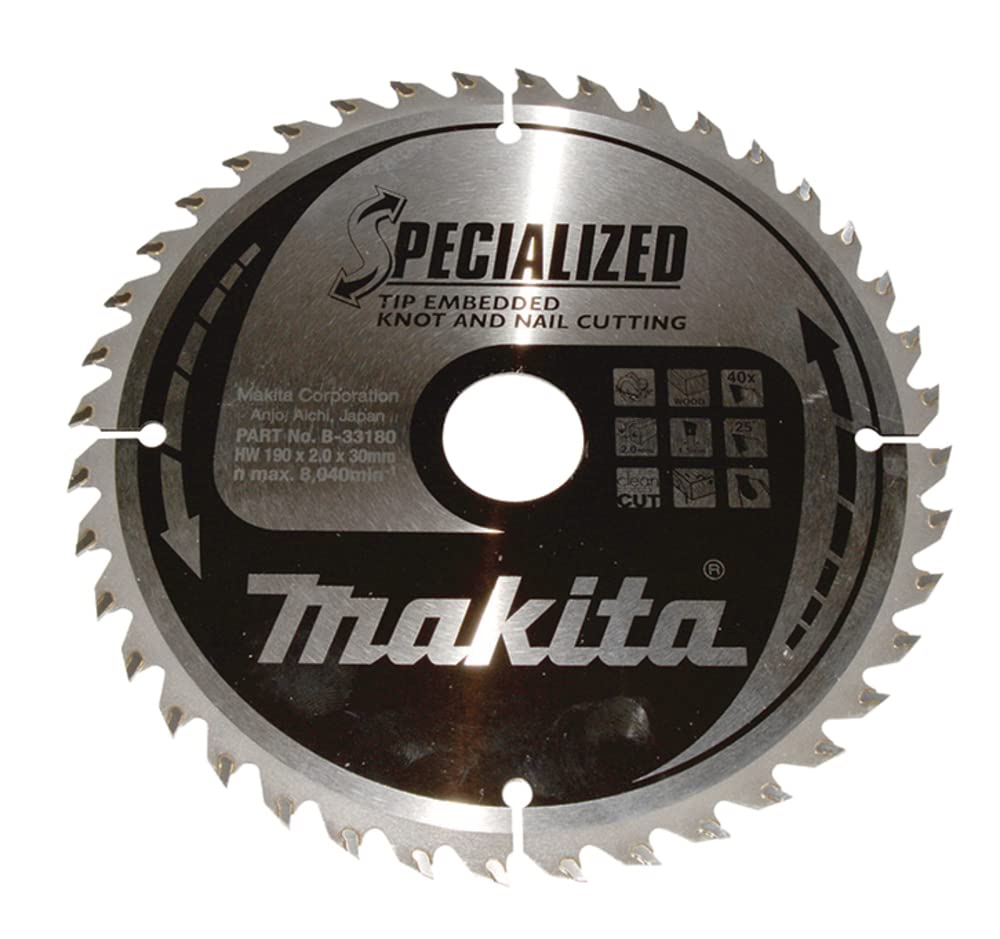 Makita B-33180 Specialized Tip Embedded Saw Blade 190x30x40T