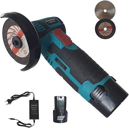 Mini Meuleuse D Angle Sans Fil 80 Mm Heimerdinger 2 Batteries 2 Ah Chargeur 2 Disques A Tronconner 76 Mm 1 Disque Bois 76mm Amazon Fr Bricolage
