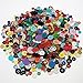 LJY 1000 Pieces Round Craft Resin Buttons 2 and 4 Holes Assorted Colors and Sizes with Clear Plastic Storage Boxes for Sewing DIY Crafts Children's Manual Button Painting