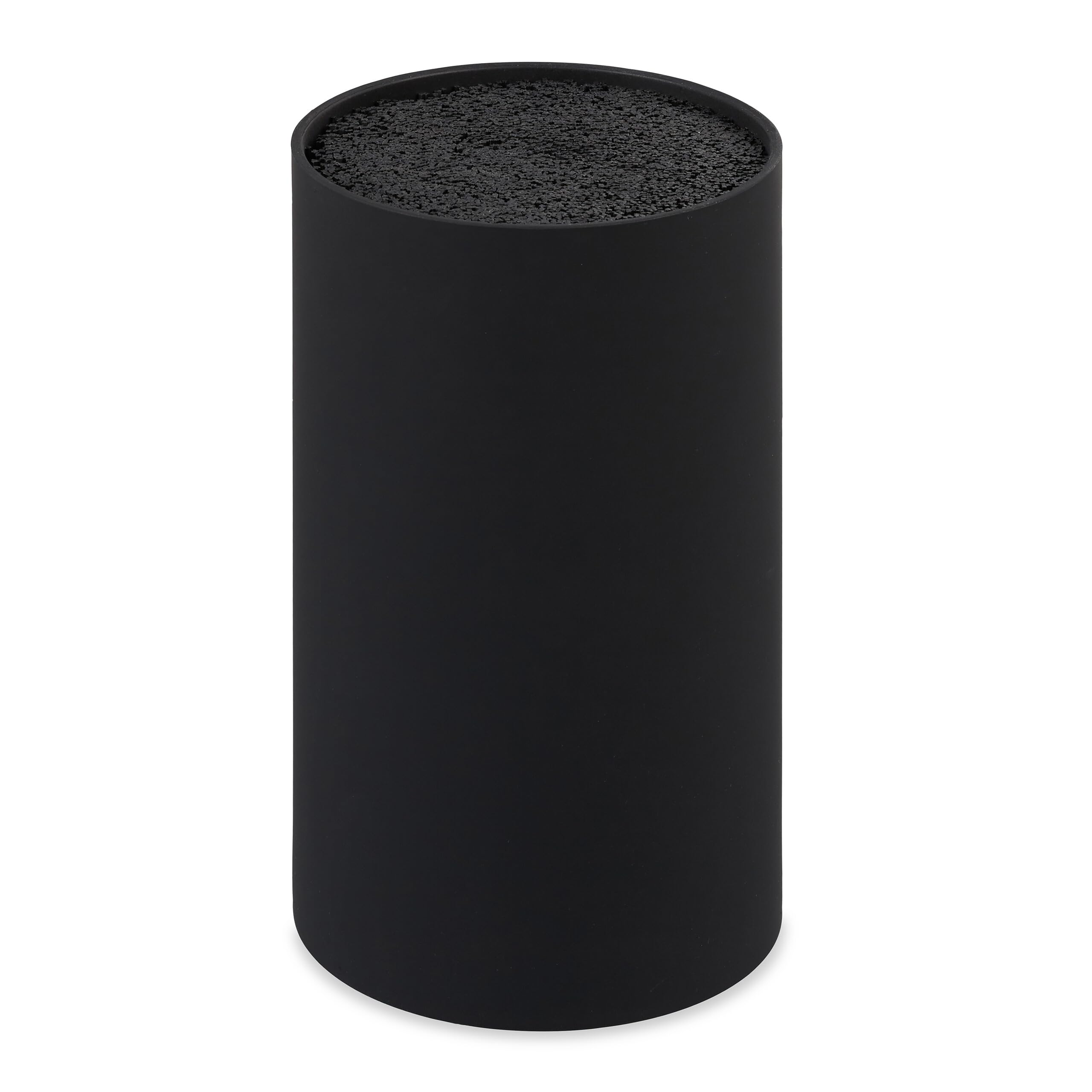 Relaxdays Empty Knife Block with Bristles, Holder for up to 8 Pieces, Versatile, HD 18x11 cm, Black