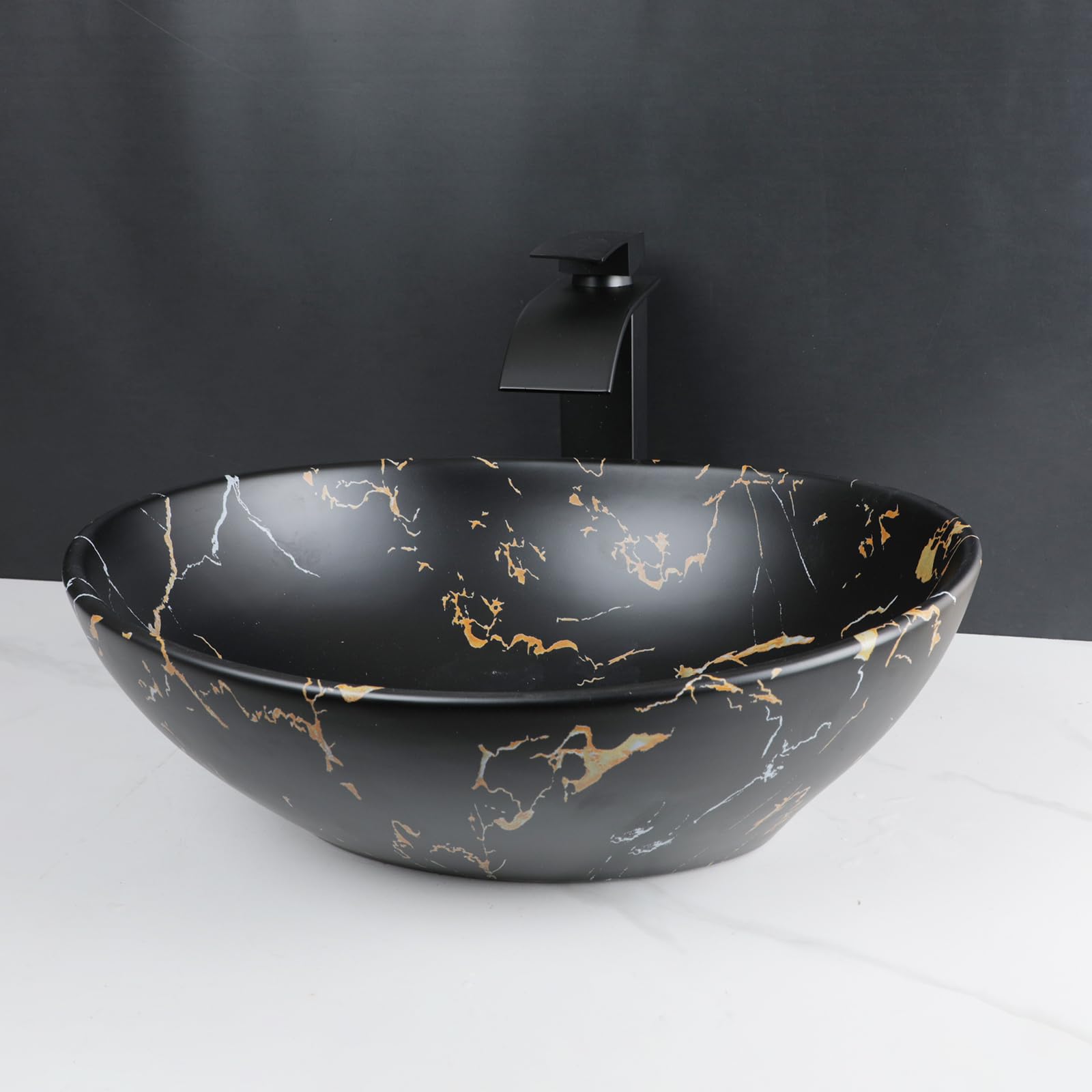 Oval Shape Above Counter Counter Top Washroom Hand Wash Basin