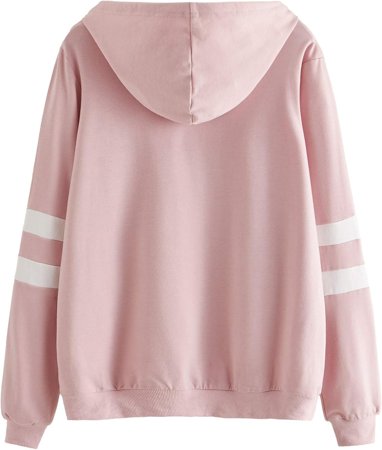 rose patch stripe sleeve hoodie