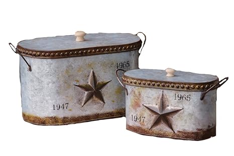 Amazon Com Your Heart S Delight Embossed Star Nested Canisters