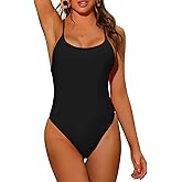 Elerevyo Women's 1 Piece Lace Up Swimsuit, Tie Cross Back Tummy Control Backless Swimwear Bathing Suits Monokini