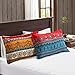 HNNSI Exotic Striped Bohemia Pillow Shams Queen Size 2 Pieces,100% Brushed Cotton Thick Boho Pillow Cases Bohemian Pillow Covers,19