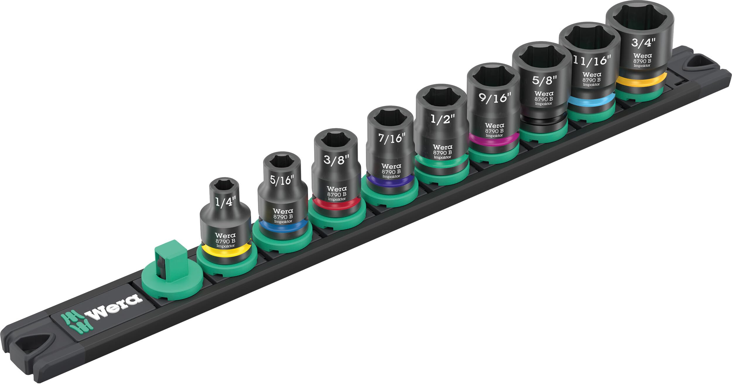 9608 Magnetic Rail B Impaktor Imperial 1, Socket Rail with 9 Impaktor Socket Wrenches - 05005452001