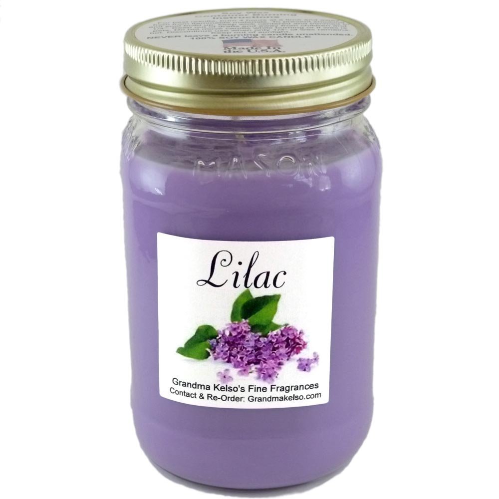 Lilac Scented Soy Candle Large 16 Ounces, Fresh Spring