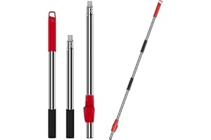 Tsmine 3-Section 35-to-61 Inch Spin Mop Replacement Pole Handle Mop Refills Compatible with Round Spin Mop, Microfiber Mop Floor Head Mop - Black