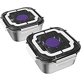 Set of 2 Salad Container for Lunch Large-60-oz Salad Bowl with Lid,3 Compartment Bento-Style Tray and 1.5-oz Salad Dressings Container,Stainless Steel container with Lids, Lunch Box, Bento Box（White）