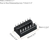 sourcing map 14 Pin DIP IC Socket Adapter 2.54mm Pitch Flat Pin 30 Pack PCB view 2