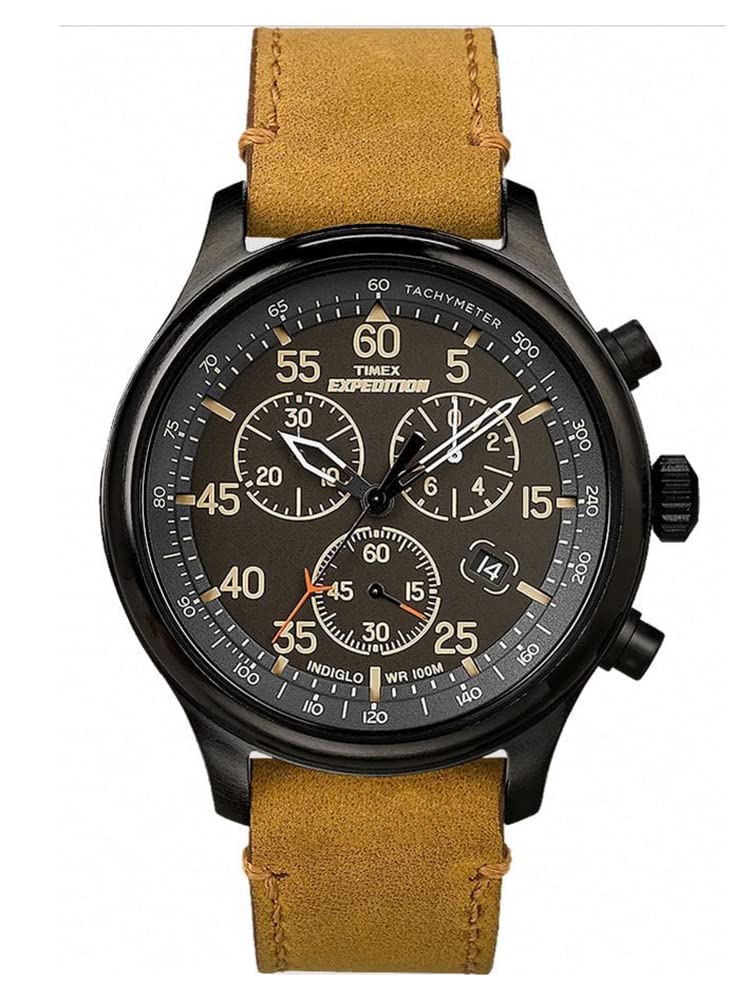 Timex Expedition Men's 43mm Chronograph Leather Strap Watch TW4B12300