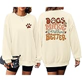 Migxsaf Dog Mom Sweatshirt Cute Paw Print Mama Sweatshirts for Women Lover Gifts Funny Long Sleeve Shirts Graphic Pullover