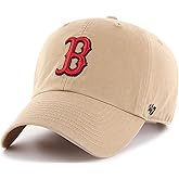 47 Brand MLB Khaki Primary Logo Clean Up Adjustable Strap Baseball Dad Hat Cap, Adult One Size Fits All