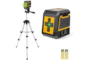 ASOBRIS Laser-Level-with-Tripod, Green Cross Line Laser with Tripod Self-Leveling, Lazer Leveler Tool for Picture Hanging Construction Floor Tile Wall Home Renovation, Indoor Project