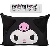 Shuyun Cartoon Cute Pillowcase Anime Double Sided Plush Pillowslip Girl Bedroom Decoration Kawaii Cotton Pillowcase + Cute Hairpin (Black)