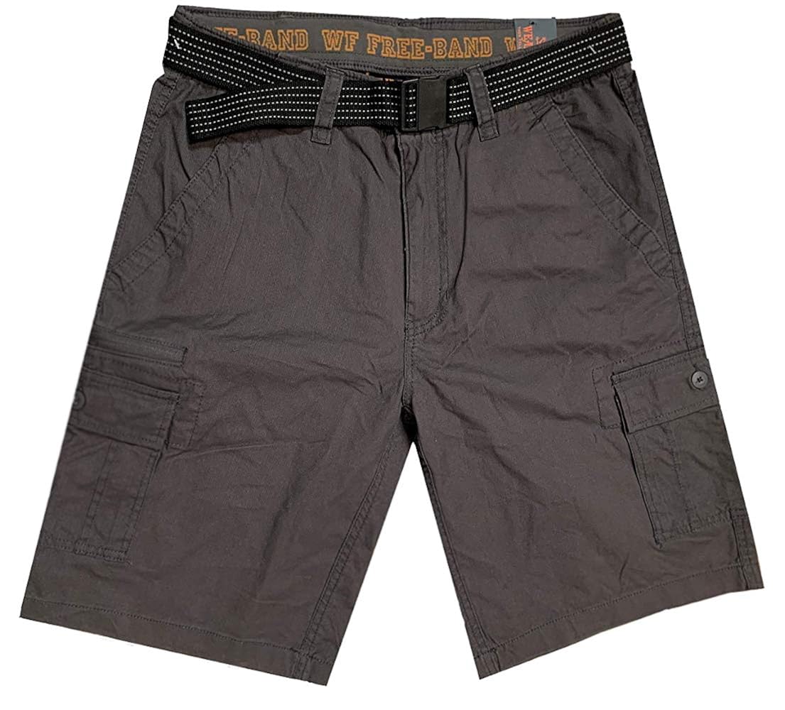 Buy Wearfirst Men's Comfort Flex Waist FreeBand Cargo Shorts (Pavement