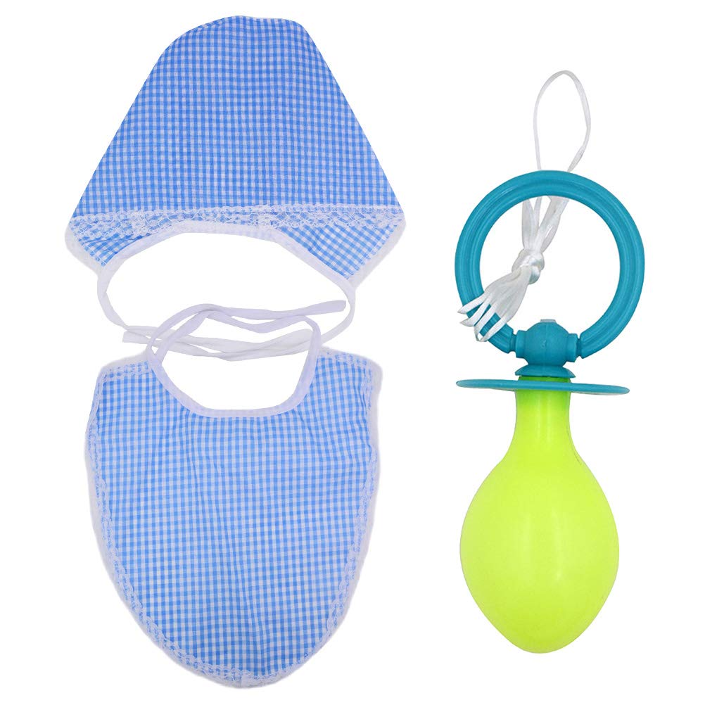 Amosfun Funny Adult Cosplay Baby Dummy Bib Hat Set Halloween Costume Party Novelty Props Baby Kids Accessories Kit 3 Pieces