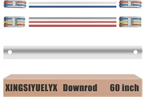 XINGSIYUELYX 60" Ceiling Fan Downrod, 【1 Outside Diameter】 Matte White Extended Downrod, including 4 Wire Connectors and 5 Extension Wires (No Threads)