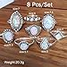 Myhouse Women Girls 8pcs/Set Opal Stone Engagement Jewelry Vintage Ring For Wedding Gifts Charms Findings