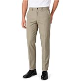 Plaid&amp;Plain Men's Slim Fit Dress Pants Stretch Khaki Pants Wrinkle Free
