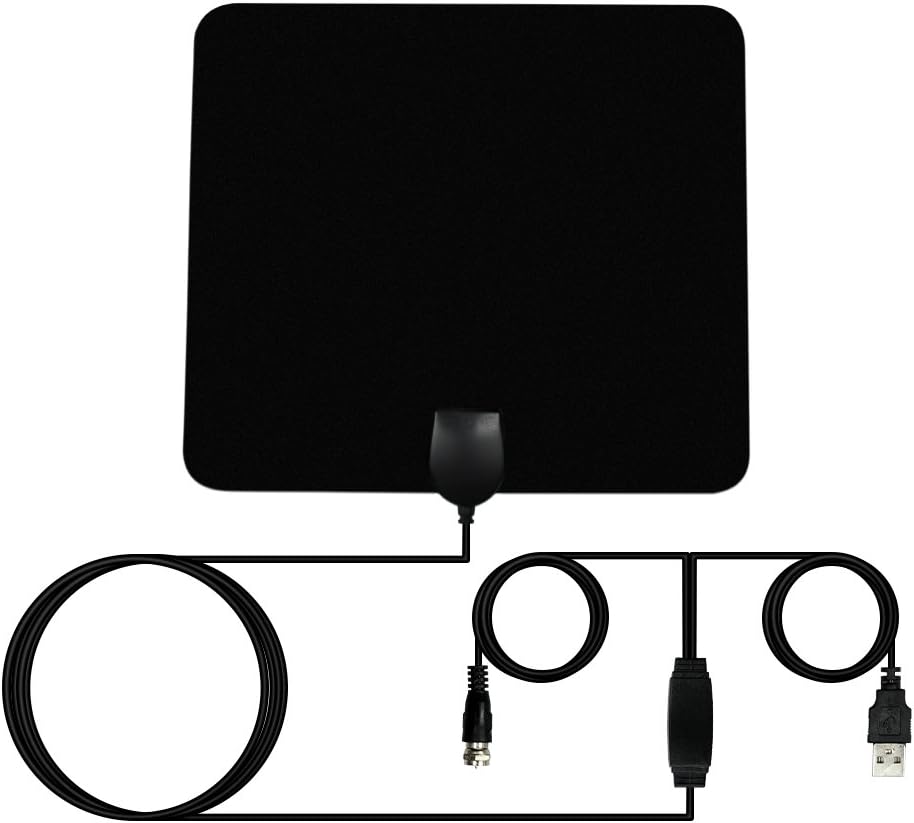 HD TV Antenna - HHX 2018 Upgraded Indoor Amplified Digital HDTV Antenna 80 Mile Range Local Broadcast 4K/HD/VHF/UHF Signal Channels for Television w/ Detachable Amplifier and 16.5feet Coax Cable