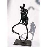 Konjouror Eternal Love Cast Iron Sculpture, Romantic Couple Statue, Modern Metal Art, Wedding Anniversary Engagement Valentine's Day Gift