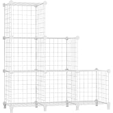AWTATOS Wire Cube Storage, 6 Cube Closet Organizer Storage Shelf, White | Metal Cube Storage Shelves Bookshelf, Portable Closet Clothes Organizer, Wire Shelving for Bedroom, Home, Office