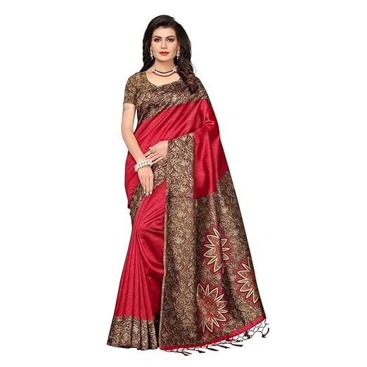 Art Poly Silk Saree with Blouse Piece