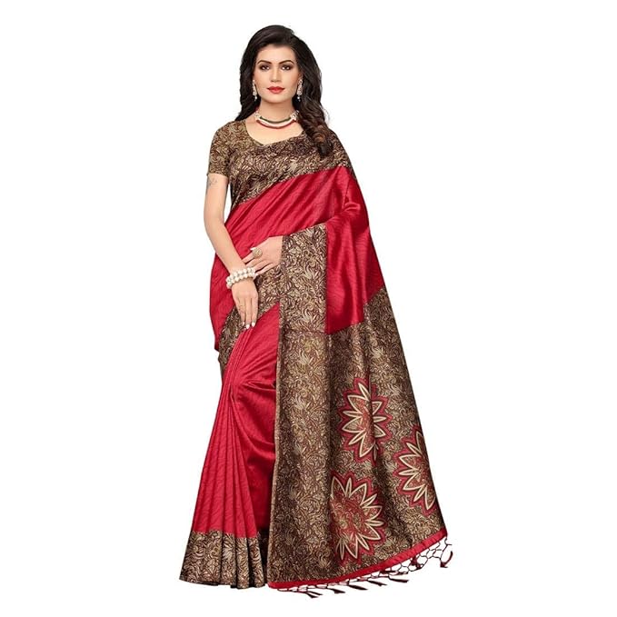 Art Poly Silk Saree with Blouse Piece