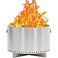 20.5" Smokeless Fire Pit with Air Switch and Handle, Wood Burning Portable Stainless Steel Outdoor Firepit with Removable Stand and Ash Pan, Ideal for Camping Backyard Patio, H: 11.5 in, 18.8 lbs