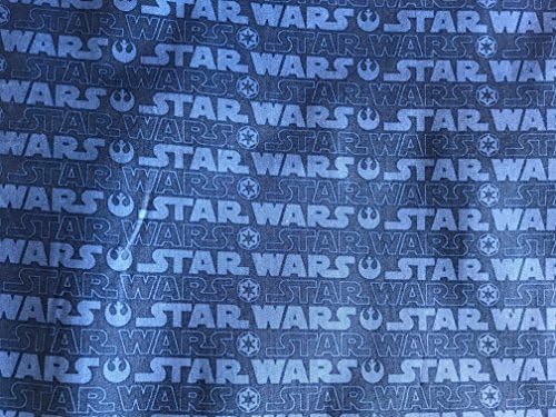 Zen Creative Designs 100% Cotton Star Wars Text Word Multi-Print Window Valance Panel/Kids Nursery Window Treatment Decor (Blue, 18" Tall)