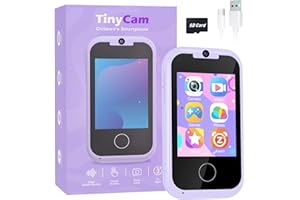 Eltrynic Kids Smart Toy Phone Girls Toy, Toddler Touchscreen Game Phone for 3 4 5 6 7 Year Old Girl Boy, Christmas Birthday Gifts for Children Age 3-7, MP3 Music Player with Dual Camera (Purple)