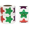 500 Pcs Star Smiley Stickers for Rewarding Student Behaviour, 8 Colour Glitter Star Stickers for Teachers, Student Behaviour Sheets, Handbooks, Greeting Card Decorations (3 Pack)