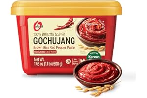 CHUNG JUNG ONE Gochujang – Korean Red Chili Paste [ Medium | 1.1 lb (500g) ] – Gluten-Free/ 0 Fat/ 0 Cholesterol / (40 Calories/Serving) | Spicy & Sweet Savory Fermented Sauce | Great for Bibimbap, Marinades, Stews & BBQ - O’food
