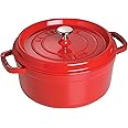 Staub Cast Iron 5.5-qt Round Cocotte - Cherry, Made in France