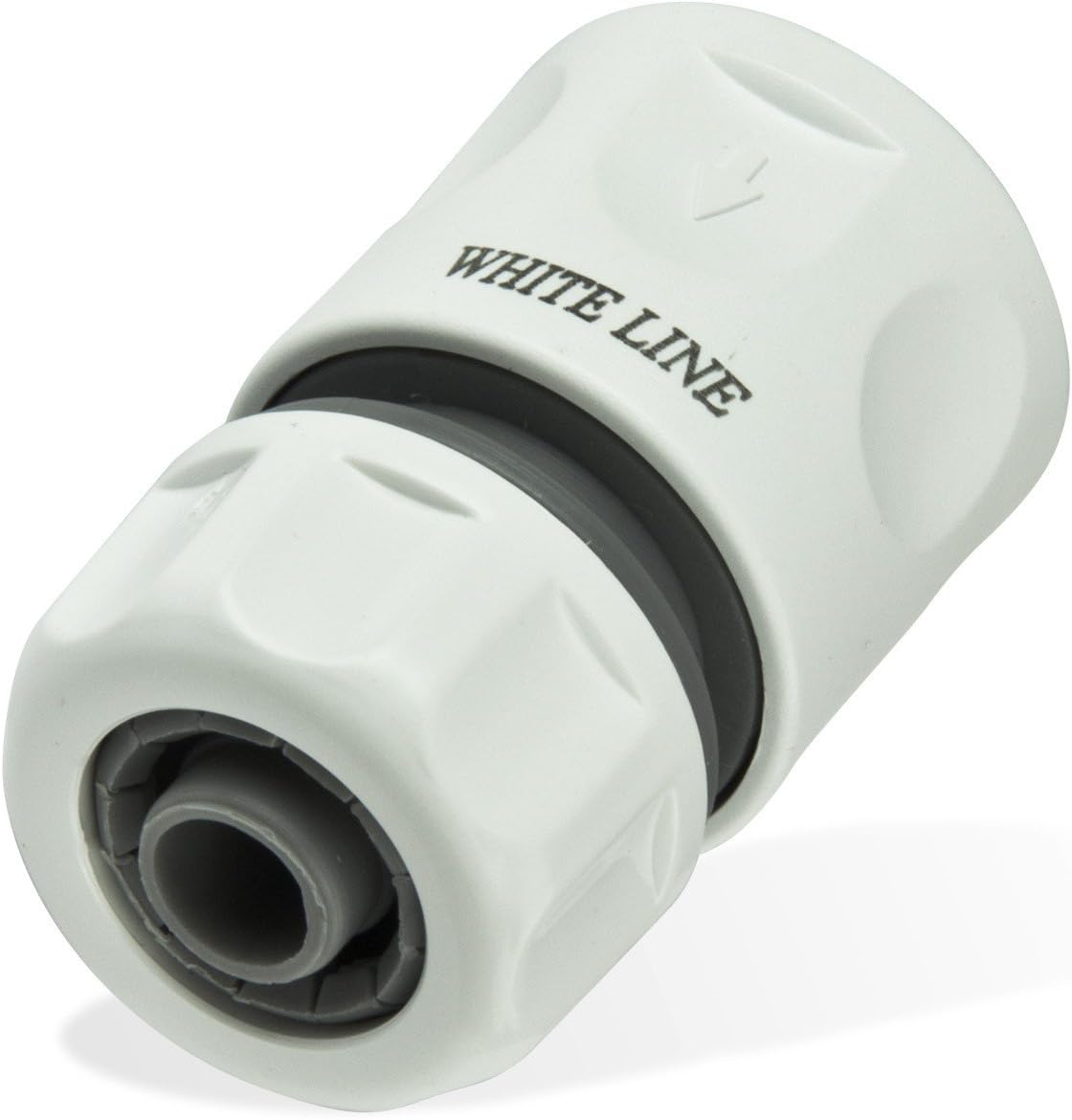 Bradas WL-2140 White Line Connector for 1/2 or 5/8 Inch Hose, End Piece, White, 4x2x2 cm, 1 Piece