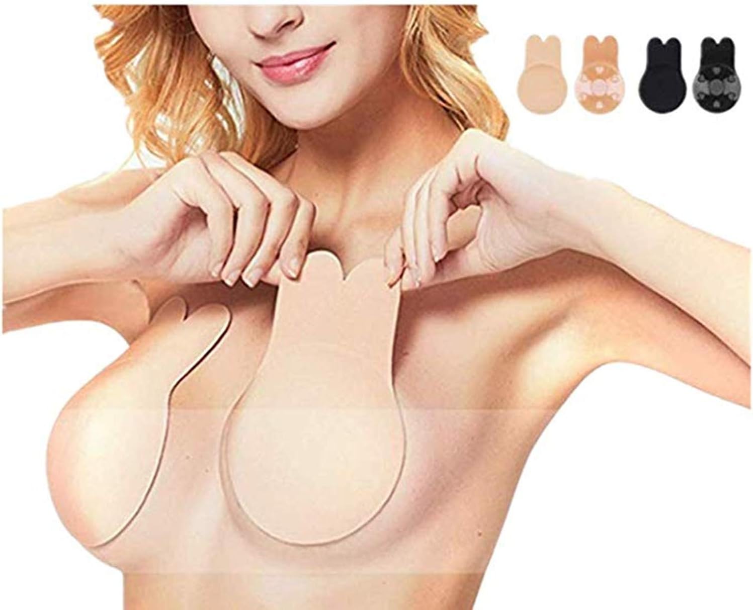 2019 Plus Size Rabbit Ear Breast Lift Up Bra Invisible Silicone Breast Pads Breathable Nipple Cover Invisible Intimates Bra