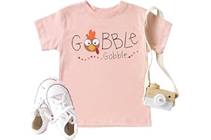 CAZYCHILD Thanksgiving Shirt Toddler Boys Girls Funny Turkey T-Shirt Kids Gobble Till You Wobble T-Shirt Thankful Grateful Tops