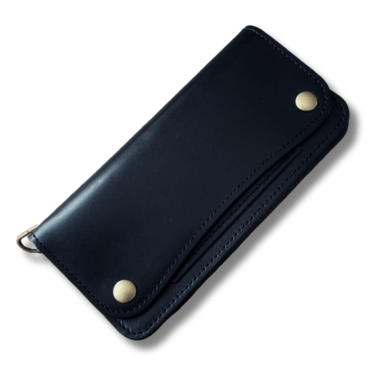 トラッカーウォレット ロング 栃木レザー 日本製 本革 長財布 メンズ 二つ折り L字ファスナー トラッカーズウォレット レザー ウォレット バイカーズウォレット hik0009 (ブラック)商品画像