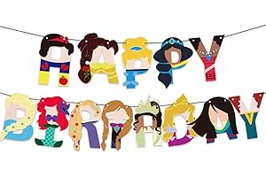 OULUN Cartoon Birthday Banners, Multi Color Paper Rectangular Banners, 7.5in X 5.5in, Perfect for Parties