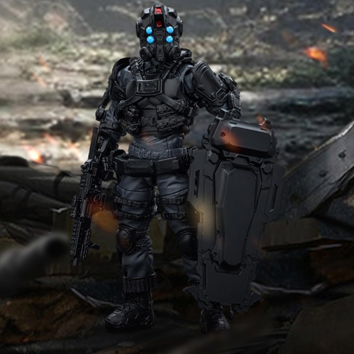 HiPlay JoyToy Warhammer 40K Collectible Figure: Army Builder Promotion Pack Figure 35 - Bounty Hunter with Riot Shield 1:18 Scale Action Figures JT1545