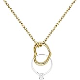 Adjustable Ring Holder Necklaces for Mom, Cute Heart Stainless Steel Wedding Engagement Ring Chain for Women Men