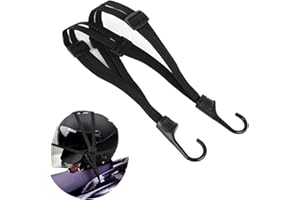 Dogxiong 23.6" Motorcycle Helmet Rope Luggage Elastic Rope, Luggage Helmet Retractable Mesh Elastic Rope Strap with 2 Hooks, Motorcycle Bungee Cord for Helmet Luggage