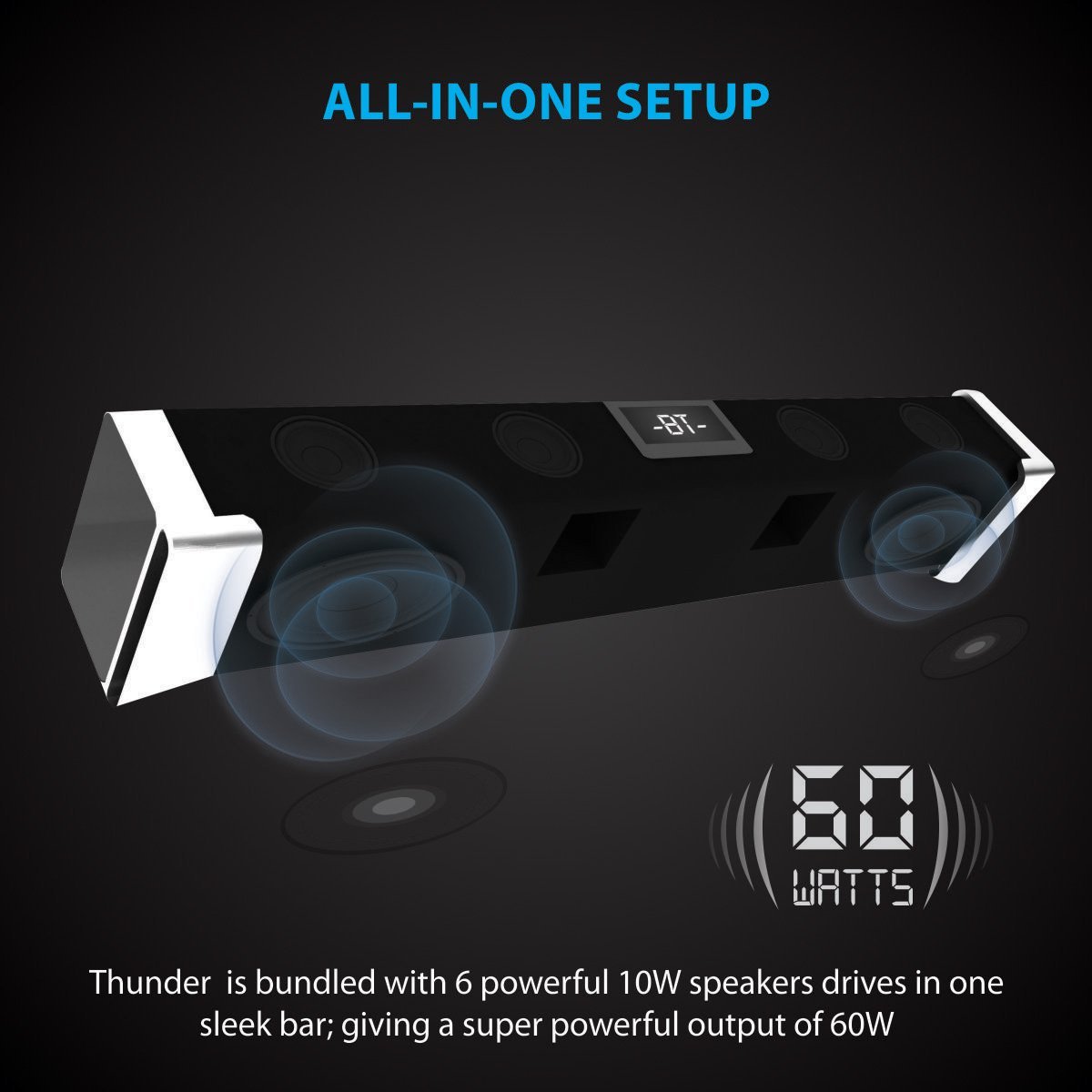 portronics thunder 60 watt soundbar price