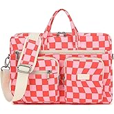 Canvaslove Muti-Pockets Laptop Briefcase Shoulder Bag Case,Rebound Bubble Cushioned Fits 15.6 inch-16 inch Laptop (Checkered)