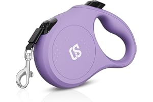 Orsish 360° Tangle-Free Retractable Dog Leash for Dog Up to 55lbs | 16 ft Strong Nylon Tape | One-Handed Brake, Pause, Lock (