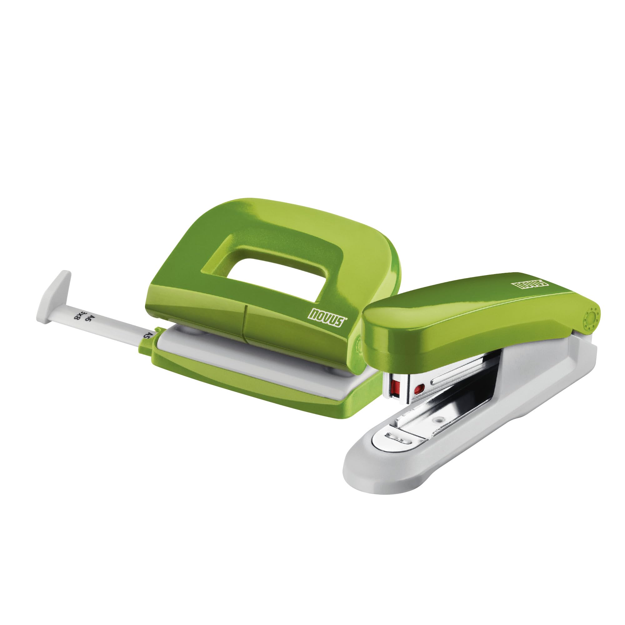 Novus 020-1874 Twin Set Stapler with Punch E 15/E 210 – Desk Set Green